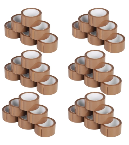 Set 36 Role Banda Adeziva, Low Noise, 5cm x 66 m, Ambalare Colete/Pachete, Maro