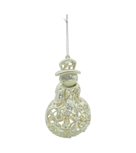 Ornament brad de Craciun, Perlat, in forma de Om de zapada, 8 cm x 13 cm, Plastic, Flippy