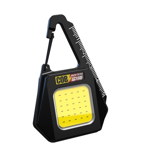 Lanterna Tip Breloc, Vafy, Impermeabila, Incarcare USB-C, COB, 8 x 5.3 cm, 500 mAh, 5W, Negru Galben