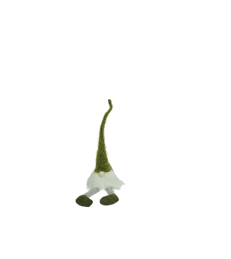 Ornament de Craciun spiridus, Flippy, verde/alb, textil, 52 cm