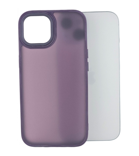 Husa de Protectie, Vafy, pentru iPhone 15 Plus, Satin Matte, din PC, Mov