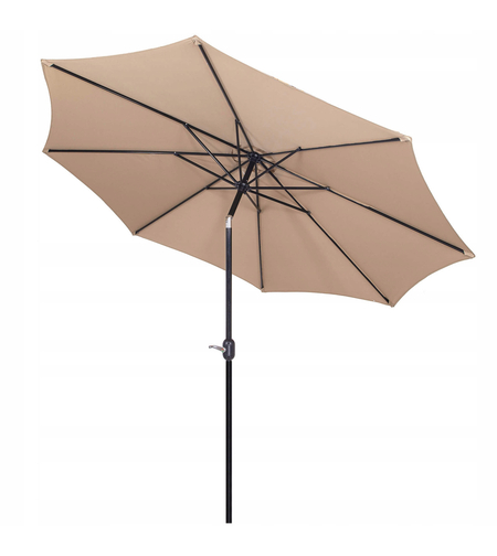 Umbrela terasa gradina, cu manivela si inclinare, diametru 300cm, Taupe