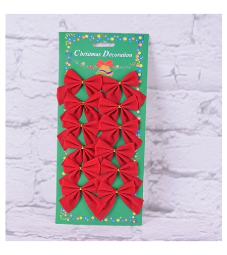 Set 12 fundite pentru brad, Rosii, clasice , 5 x 5 cm, din poliester, Flippy