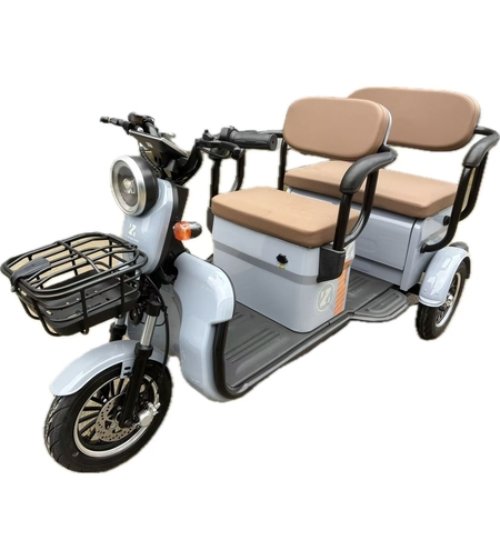 Triciclu Electric V6, Saige, Fara Permis, cu Doua Locuri, Motor 1800W, Baterie 72V24Ah, Autonomie 60km, 220x88x105 cm, Viteza Maxima 25km/h, Gri OldStyle