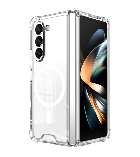 Husa pentru Samsung Galaxy Z FOLD6, Vafy, Husa de Protectie cu Anti-Shock, Tehnologie MagSafe Magnetic, Design Ultra Subtire, Anti alunecare, TPU Acrilic, Transparent