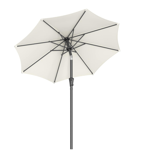 SONGMICS Umbrela de gradina 200 cm, inclinare dubla 30°, poliester UPF 50+, cadru metalic, bej