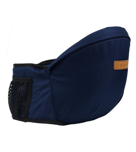 Port-Bebe Ergonomic Ajustabil cu Scaun, 3 Pozitii, Bumbac Respirabil, pentru Copii 0-3 Ani, 20 kg Maxim, 25 x 22 x 18 cm, Albastru