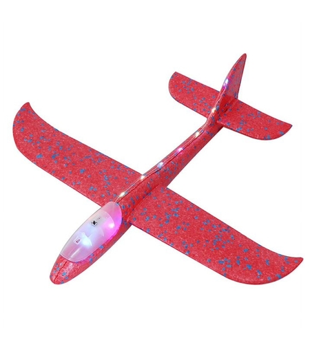 Avion Planor Flippy, cu Lumini pe Toata Lungimea, din Poliester, 48 cm, Rosu