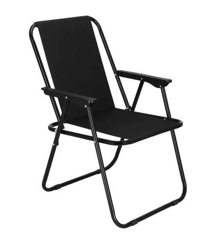 Scaun de plaja Sersimo, pliabil, 100kg, 52x73cm, negru