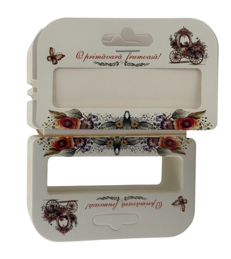 Set 100 Bucati Ambalaje de Carton pentru Martisor, Flippy, Cutii Bratara, Model Caleasca