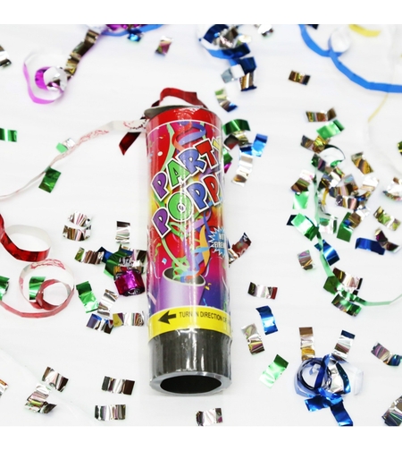 Tun de Confetti, Flippy, Party Popper 20 cm, Model Panglici din Folie, Multicolor