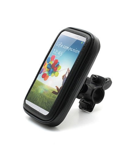 Suport husa telefon mobil Flippy pentru bicicleta si motocicleta, rezistent apa si socuri, touchscreen, 360 rotativ, negru, 4.8 - 5.4 inch