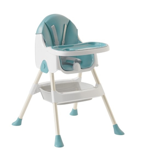 Scaun de Masa Pliabil 3in1, Flippy, Reglabil, Multifunctional, 3 Pozitii, Masuta si Husa Detasabile, Centura de Siguranta, Albastru