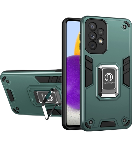 Husa Iron Warriors pentru iPhone 11, Vafy, Hybrid Ring Holder Kickstand, Verde inchis