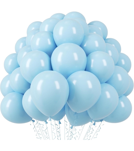 Set 10 Baloane din Latex, Flippy, Model Party, 13 cm, 1 g, Bleu
