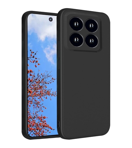 Husa de Protectie, Vafy, pentru Xiaomi 14, Liquid Silicone, cu Microfibra pe Interior, Protectie Antisoc, Compatibil Incarcare Wireless, Negru