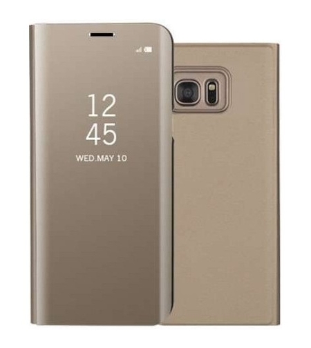 Husa de Protectie Tip Carte, Vafy, pentru Huawei P30 Pro, Flip Cover Oglinda, din Piele Ecologica si PC, Auriu