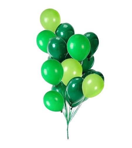 Set 10 Baloane din Latex, Flippy, Model Party, 30 cm, Verde Diferite Nuante, 2.8 g