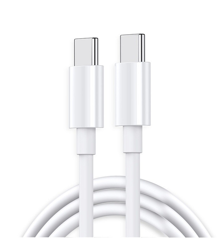 Cablu de Date pentru Telefon, Flippy, Cablu TYPE-C to TYPE-C Universal, Compatibil cu iOS si Android, Power Delivery 65W 130 cupru, 1 M, Simplu, Alb