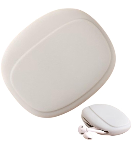 Husa din Silicon, Vafy, pentru Casti, Cabluri, Portabil, 8.5 x 10 x 2 cm, Alb