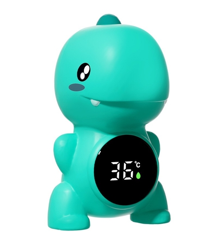 Termometru Electronic LED pentru Baie, Plutitor, Rezistent la apă, IPX7, Multifunctional, 3 Trepte de Temperatura, Model Dinozaur, 12x7cm, Verde
