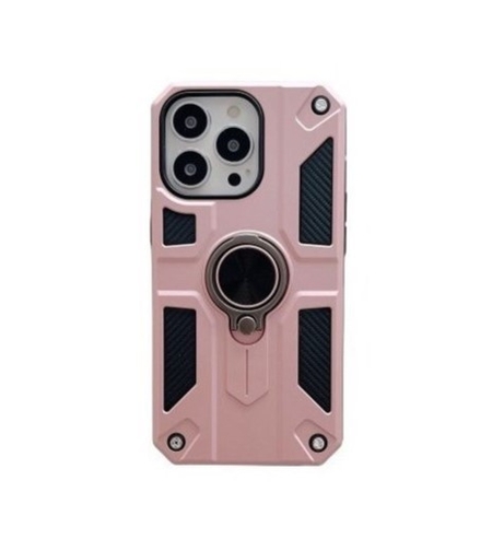 Husa protectie Vafy compatibila cu Apple iPhone 13 Pro Max Defender Model 5 cu suport prindere inel,Roz Auriu