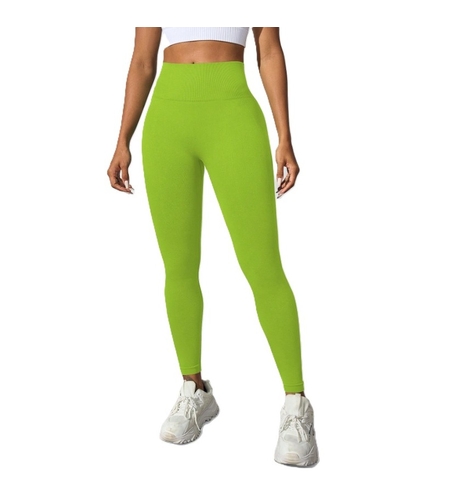 Pantaloni de Fitness/Yoga, Flippy, pentru Femei, Material Elastic, Spandex, Talie Inalta, Verde, Marime S