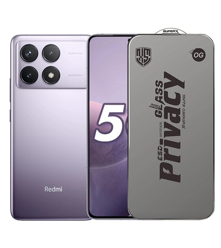 Folie de Protectie pentru Xiaomi Redmi K70, Vafy, Sticla Securizata ESD Antistatica, Super-X Privacy OG, Margini Negre, 0.30 mm, Transparent Inchis