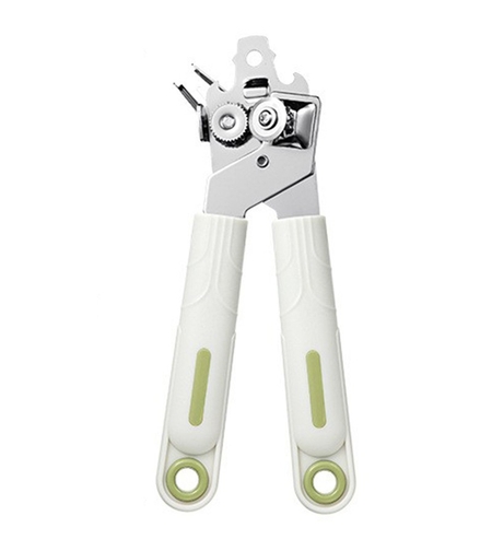 Desfacator de Conserve 3 in 1, Flippy, Instrument pentru Deschis Conserve, Sticle, Otel inoxidabil, Simplu de Utilizat, Maner Anti alunecare, 21.5 x 4.7 cm Alb