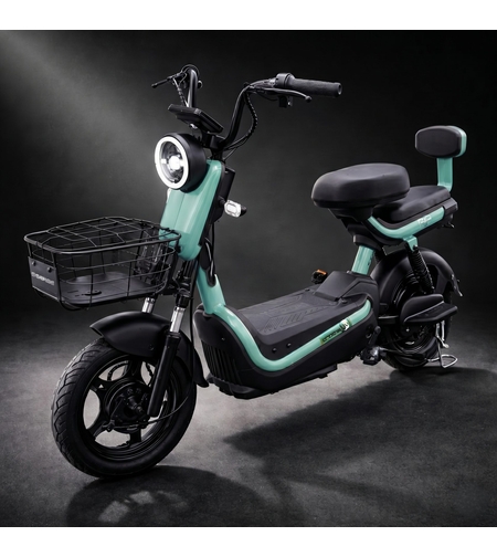 Scuter Electric KG, Saige, Fara Permis, Motor 500W, Baterie 48V20Ah, Autonomie 60km, 153x40x85 cm, Viteza Maxima 25km/h, Verde
