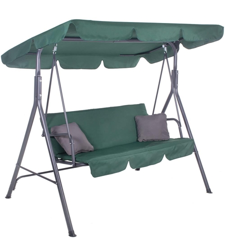 Leagan Balansoar Sersimo Luna cu Pernite pentru Terasa sau Gradina, 3 locuri, 220kg, verde