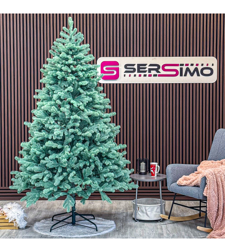 Brad artificial Christmas Deluxe by Sersimo, Kovalivska argintiu, 3D, 230 cm