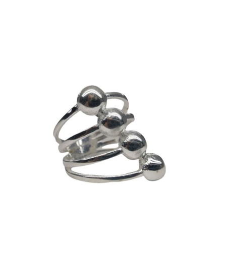 Inel, Jolie Silver, Argint 925 cu Bile in Diagonala M 54