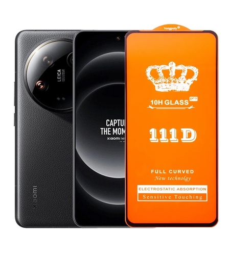 Folie Sticla Securizata pentru Xiaomi 14 Ultra, Vafy, Sticla de Protectie Compatibila cu Xiaomi 14 Ultra, Full Cover 111D, HD, Margini Negre, Transparenta