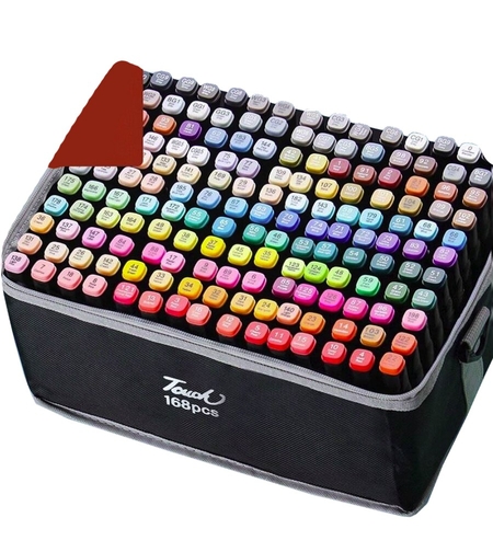 Markere cu Alcool Touch Room, Flippy, Paleta mare Set de 168+ de Culori, Capat Lat si Capat Precis, Geanta Inclusa, Multicolor