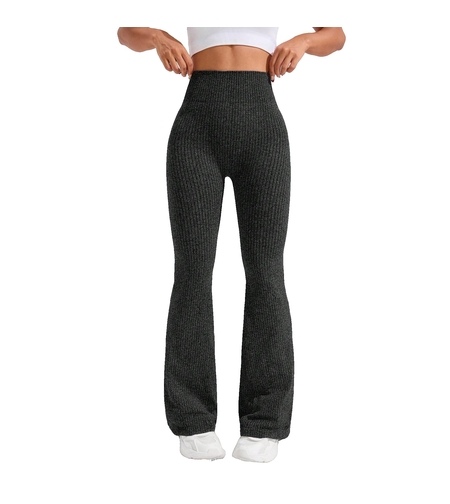 Pantaloni Sport de Dama, Flippy, pentru Yoga, Talie Inalta, Evazati, Tricotati, Negru, Marime XS