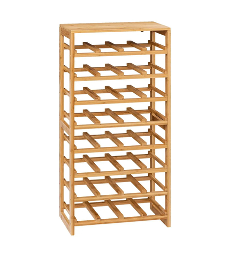 Suport sticle 5Five Linha bambus pentru 32 sticle, 45x24x89 cm, maro natural