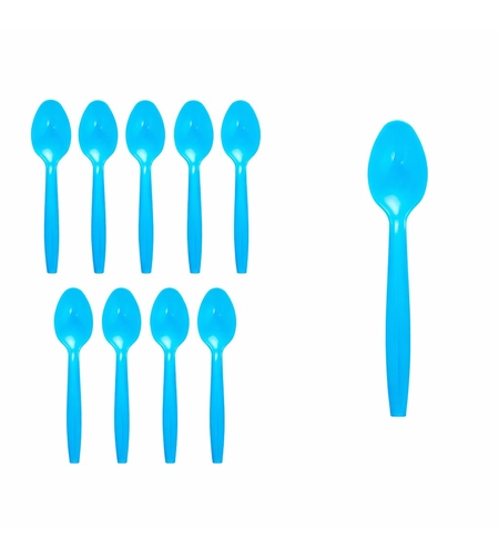 Set 10 Linguri de Unica Folosinta Flippy, Plastic, Albastru, 15x3.3 cm