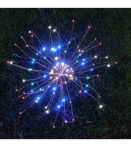 Lampa solara sub forma de artificii, 120 LED-uri, multicolor, Vafy
