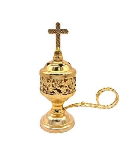 Home Indoor Mini Incense Burner, New Style from Cross-Border Platforms, Middle Eastern Charcoal Incense Burner, Arabian Incense Burner - Gold (Non-Electric)