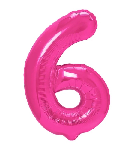 Balon din Folie Metalizata, Flippy, Figurina Cifra, Model 6, Tema Aniversare 100 cm, Ambalaj Individual, Pai Inclus, Umflare cu Aer sau Heliu, Roz
