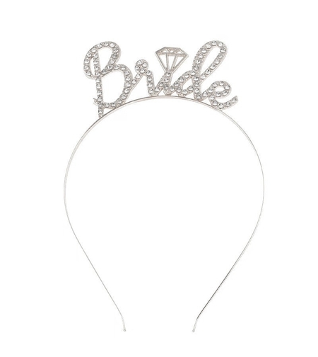 Coronita pentru Mireasa, Flippy, Model Bride, cu Cristale, Marime Universala, 12.5 x 14.5 cm, Alb