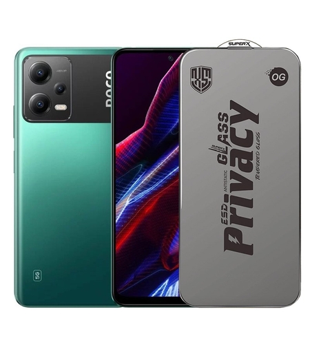Folie de Protectie pentru Xiaomi Poco X5, Vafy, Sticla Securizata ESD Antistatica, Super-X Privacy OG, Margini Negre, 0.30 mm, Transparent Inchis