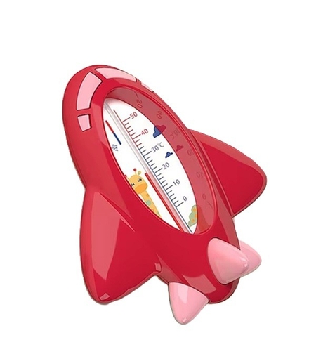 Termometru pentru Baie, Flippy, Plutitor, Rezistent la apa, Multifunctional, Model Avion, 11x10x4 cm, Rosu