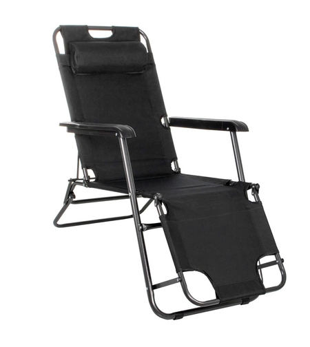 Sezlong pliabil Relax Zero Gravity, 80x60x153cm, negru