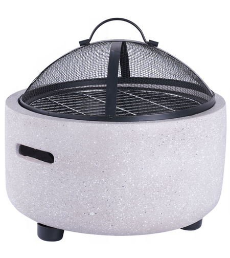 Semineu de exterior pentru terasa sau gradina din placa de magneziu, cu grill pentru gratar, 43x43x39cm