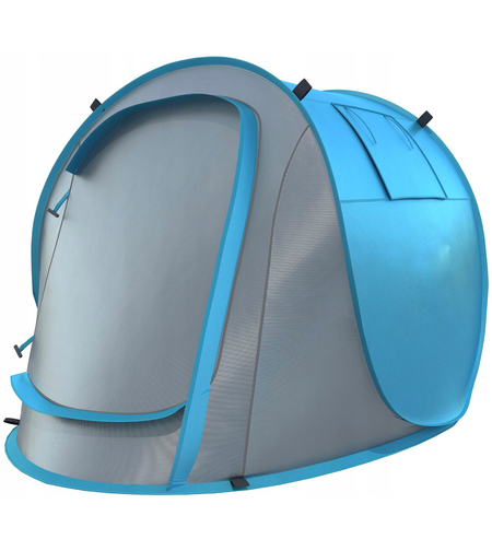 Cort plaja si picnic Sersimo, protectie UV, 210x130x90 cm, albastru gri