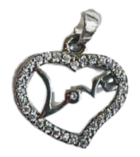 Pandantiv, Jolie Silver, Argint 925, Model Inima Love, 1.2 g, 1.5 x 1.5 cm