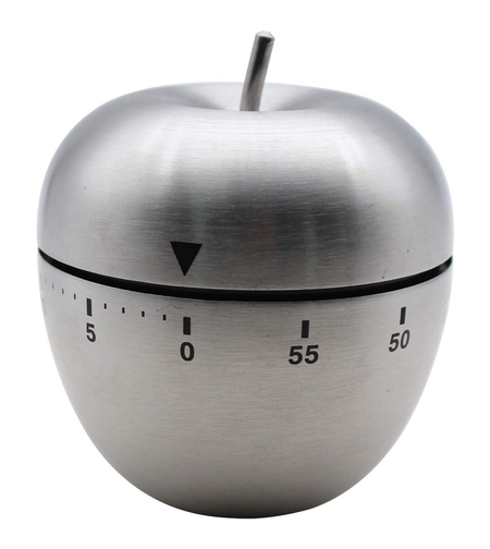 Cronometru de Bucatarie, Flippy, Mecanic, Forma de Mar, din Otel Inoxidabil, 60 min Timer, 7.5 x 6.2 cm, Argintiu