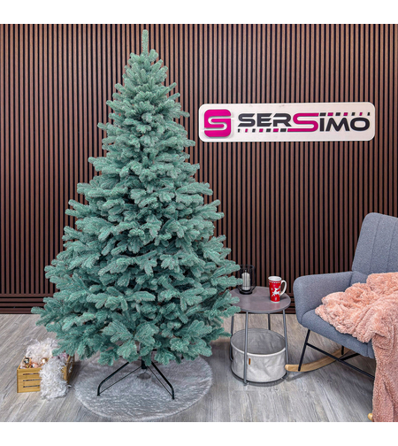 Brad artificial Christmas Deluxe by Sersimo, Kovalivka Select argintiu, integral 3D, 230 cm